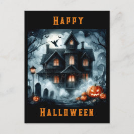 Spooky Spuk House Halloween AI Postcard Postkarte