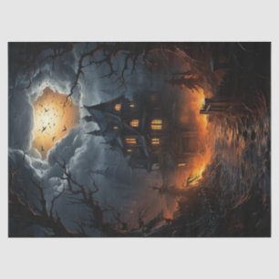Spooky Spuk House Halloween Decoupage Seidenpapier