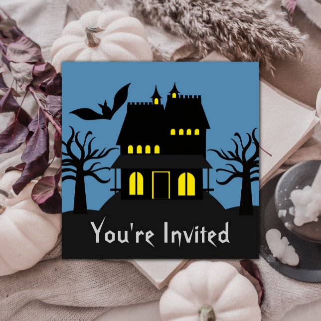 Spooky Spuk House Halloween Einladung (Spooky Haunted House Halloween Invite)