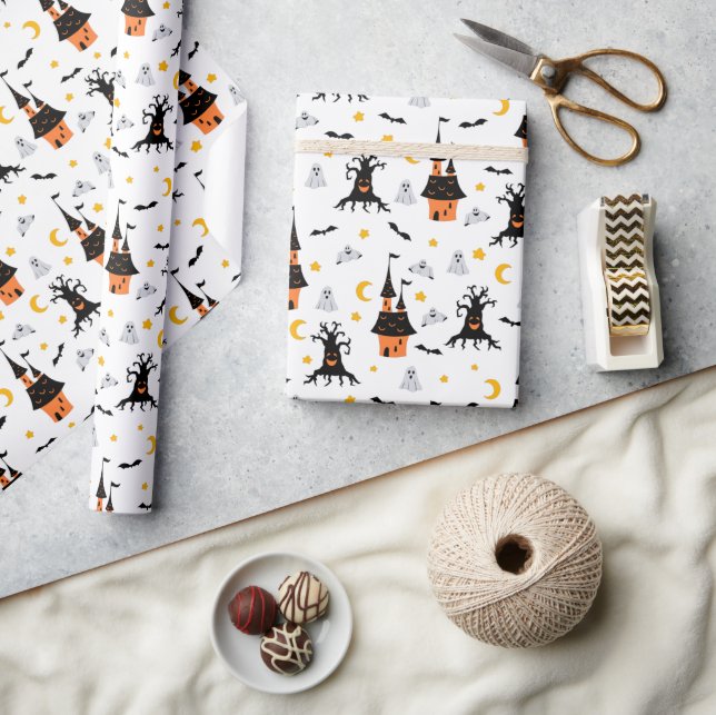 Spooky Spuk House Halloween Geschenkpapier (Kunsthandwerk)
