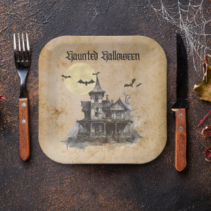 Spooky Spuk House Halloween Kostüm Party Pappteller