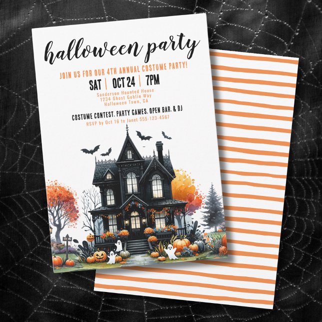 Spooky Spuk House Halloween-Party Einladung (Spooky Haunted House Halloween Party Invitation )
