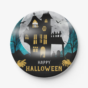 Spooky Spuk House Halloween-Party Pappteller