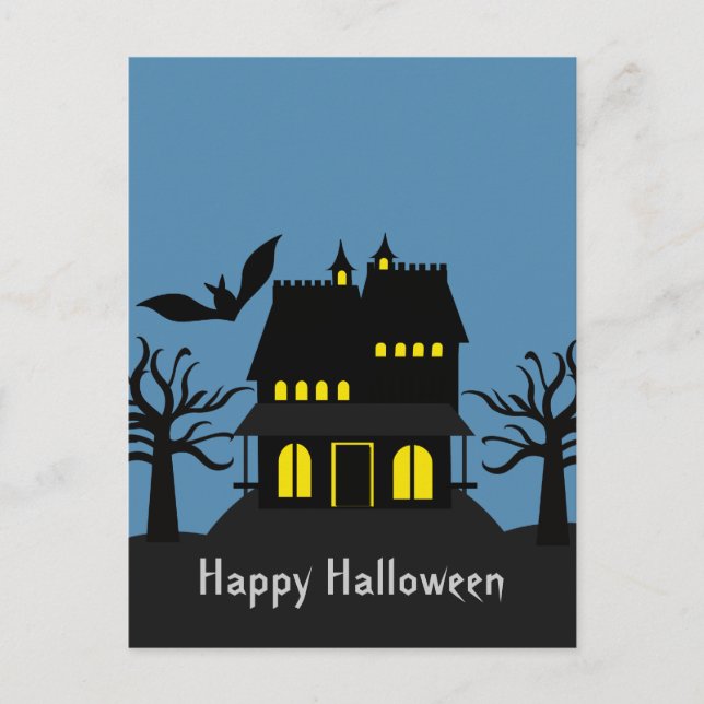 Spooky Spuk House Halloween Postkarte (Vorderseite)