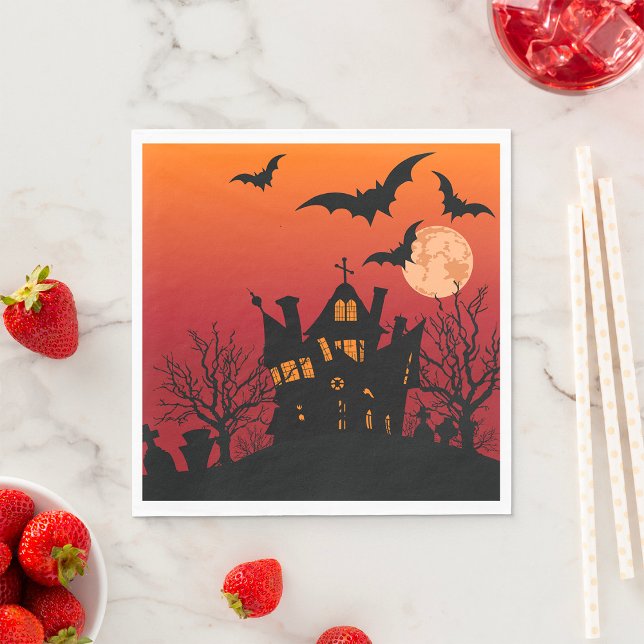 Spooky Spuk House Halloween Serviette (Von Creator hochgeladen)