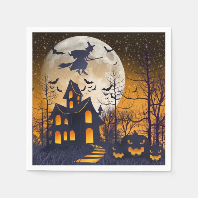 Spooky Spuk House Halloween Serviette (Vorderseite)
