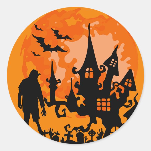 Spooky Spuk House Halloween Sticker (Vorderseite)
