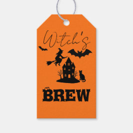 Spooky Spuk House & Hexe Silhouette | Geschenkanhänger