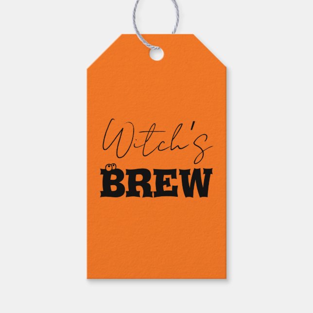 Spooky Spuk House & Hexe Silhouette | Geschenkanhänger (Vorderseite)