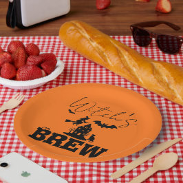 Spooky Spuk House & Hexe Silhouette | Pappteller