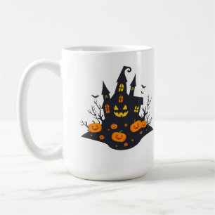 Spooky Spuk House & Jack-O'-Lantern Illustration Kaffeetasse