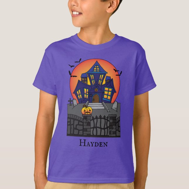 Spooky Spuk House Kids Halloween T-Shirt (Vorderseite)