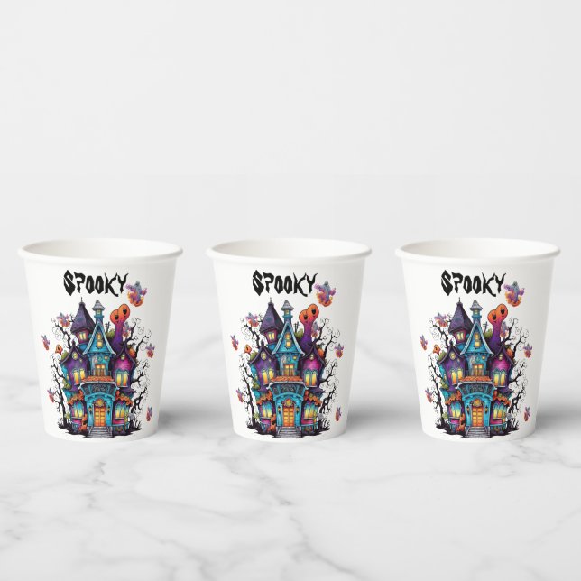 Spooky Spuk House Pappbecher (Multi)