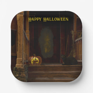 Spooky Spuk House Porch Pappteller