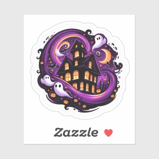 Spooky Spuk House Vinyl Halloween Geister, Flederm Aufkleber (Blatt)