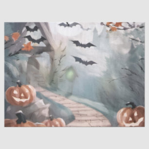 Spooky Spuk House Watercolor Gift Wrap Seidenpapier