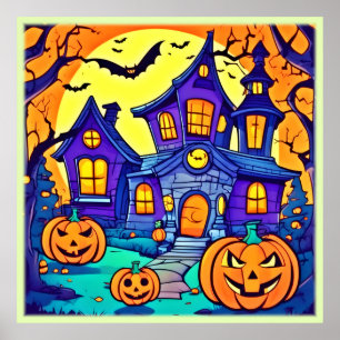 Spooky Spuk Mansion Art Poster
