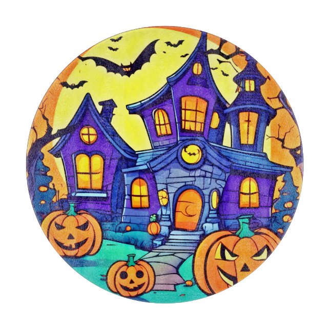 Spooky Spuk Mansion Art Schneidebrett (Vorderseite)