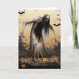 Spooky Spuk Tree Halloween Feiertagskarte