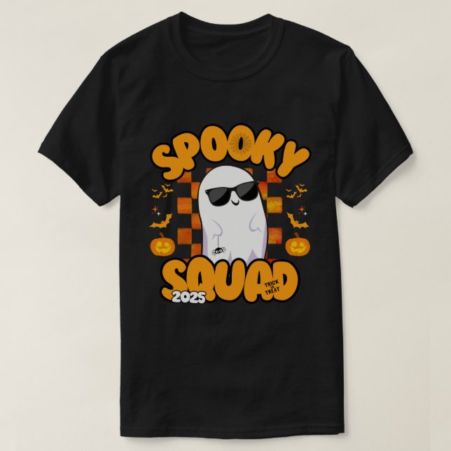 Spooky Squad 2025 - Cool Ghost-Halloween-Party T-Shirt (Design vorne)