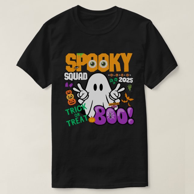 Spooky Squad 2025 - Ghost Trick oder Treat Hallowe T-Shirt (Design vorne)