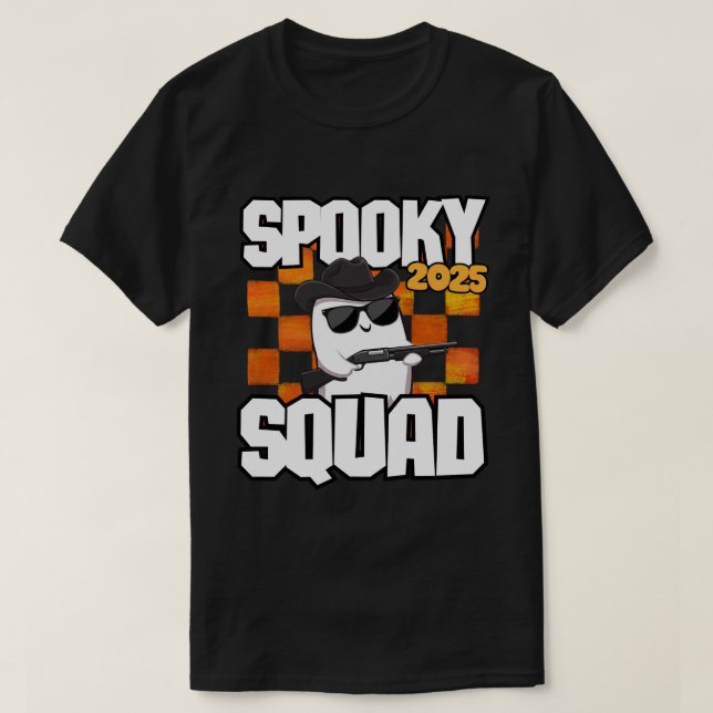 Spooky Squad 2025 - Halloween Cowboy Ghost T-Shirt (Design vorne)