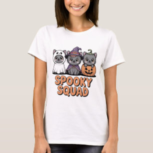 Spooky Squad Niedlicher Halloween Cats T - Shirt  