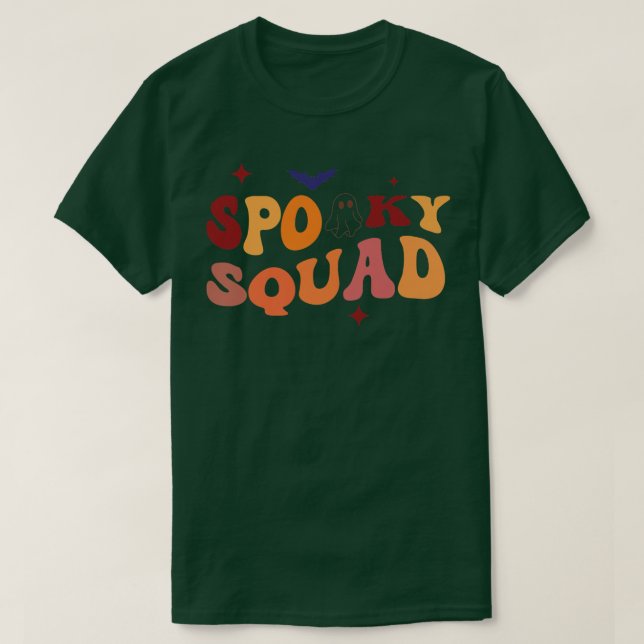 SPOOKY SQUAD Retro Groovy Cousin Crew Blumenghost T-Shirt (Design vorne)