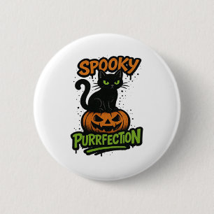 Spooky Squad Retro Halloween Design (Schwarzer Tex Button