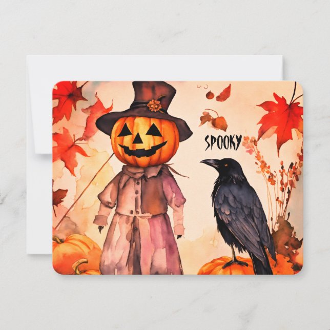 Spooky Stylish Flat Holiday Card Feiertagskarte (Vorderseite)