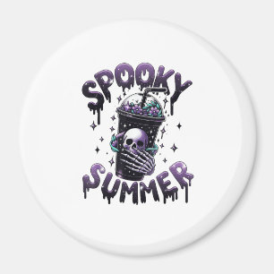 Spooky Summer Funny Meme Skeleton Kaffee Funny Sum Magnet