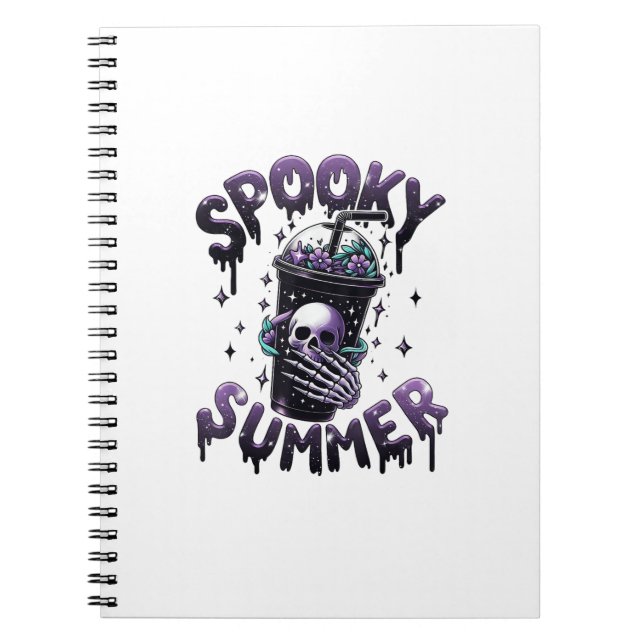 Spooky Summer Funny Meme Skeleton Kaffee Funny Sum Notizblock (Vorderseite)