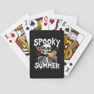 Spooky Summer Funny Meme Skeleton Kaffee Summerwee Spielkarten
