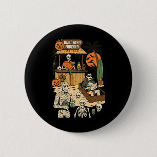 Spooky Summer Halloween Retro Summer Horror Charac Button