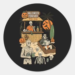 Spooky Summer Halloween Retro Summer Horror Charac Runder Aufkleber