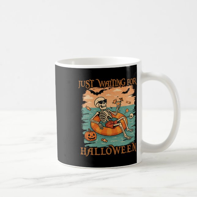 Spooky Summer Skeleton gerade zu Halloween Gewarte Kaffeetasse (Rechts)