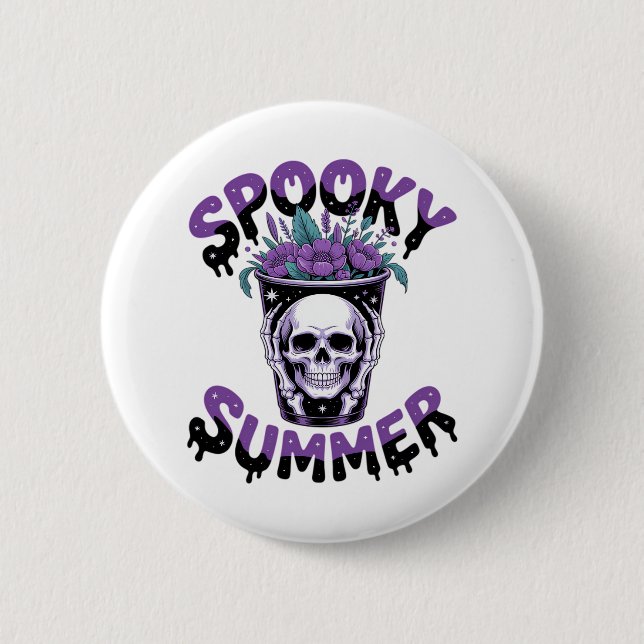 Spooky Summer Skeletonsommer Button (Vorderseite)