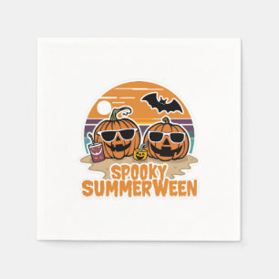 Spooky Summerween - Kürbis am Strand Serviette