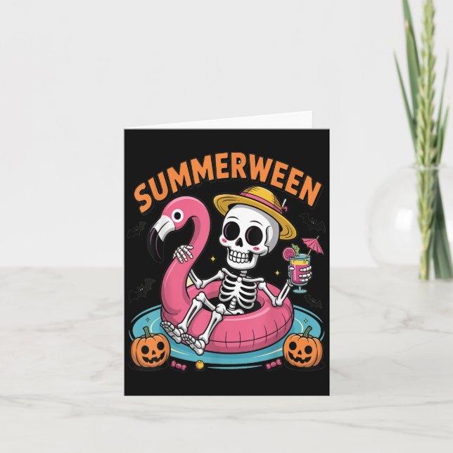 Spooky Summerween Skeleton gerade Gewartet für Hal Karte (Vorderseite)