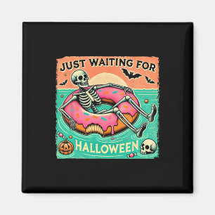 Spooky Summerween Skeleton gerade Gewartet für Hal Magnet