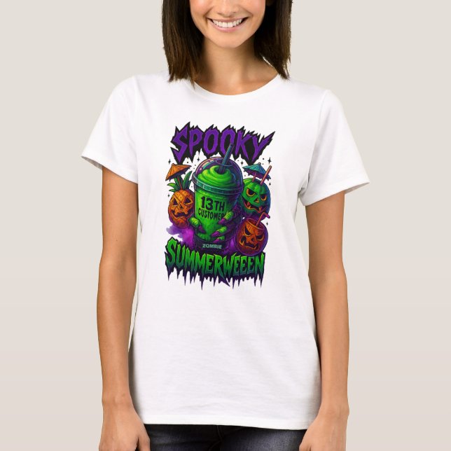 "Spooky Summerween Slurpee 13th Customer  T-Shirt (Vorderseite)