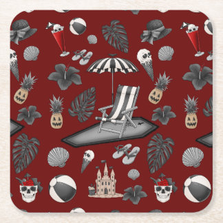 Spooky summween rechteckiger pappuntersetzer