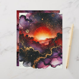 Spooky Sunset Halloween Alcohol Ink Scrapbook