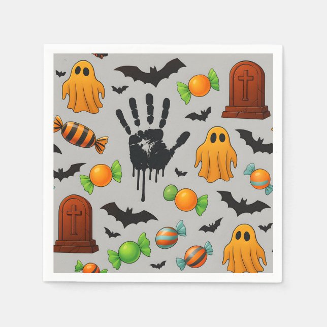 Spooky-Süßigkeiten und Schatten Serviette (Vorderseite)