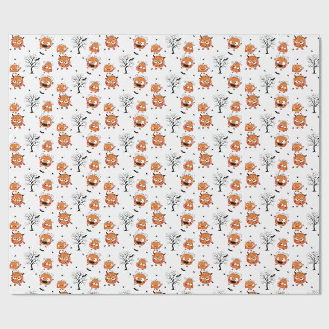 Spooky Sweet Baby Bat Halloween Wrapping Paper Geschenkpapier (Flach)
