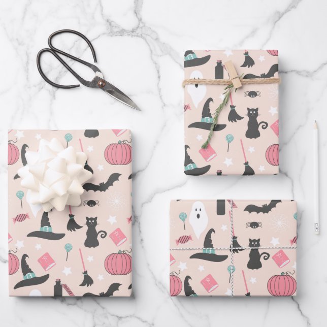 Spooky Sweet Halloween Geburtstag Geschenkpapier Set (Vorderseite)