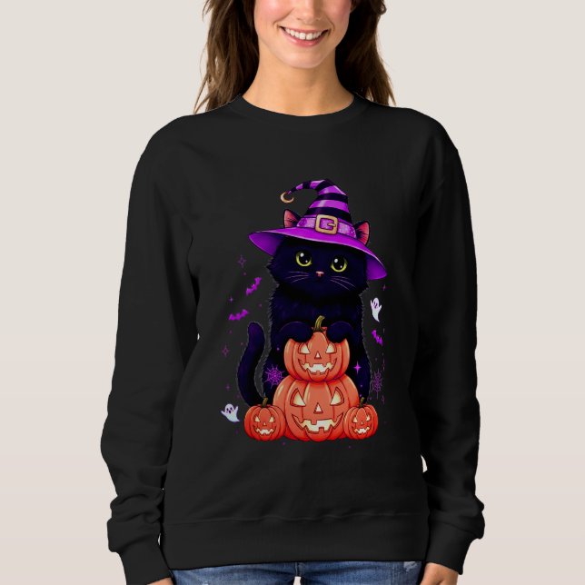 Spooky Sweet Pumpkin Kitty Sweatshirt (Vorderseite)