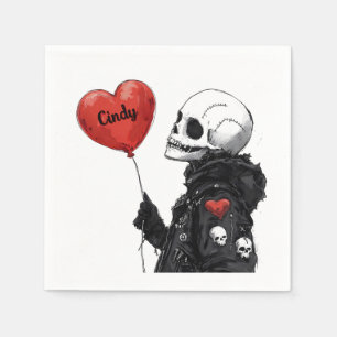 Spooky Sweetheart - Anpassbarer Schädel mit Ballon Serviette