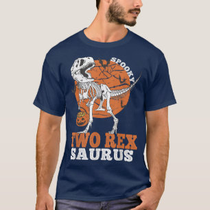 Spooky T Rex Saurus Dinosaur Skeleton T rex Pumpki T-Shirt