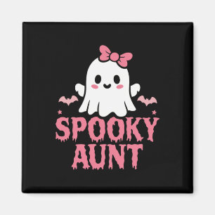 Spooky Tante Familie Niedlich Pink White Geist Boo Magnet